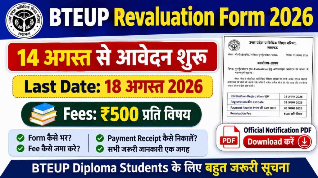 BTEUP Revaluation Form 2026