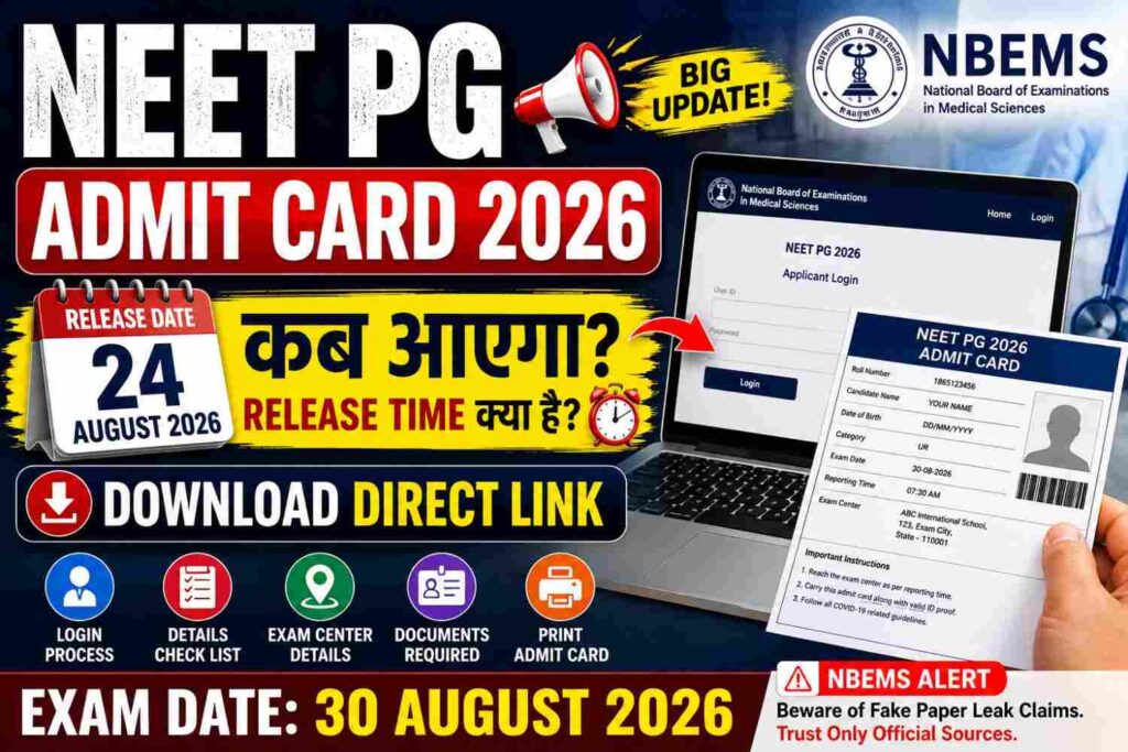 NEET PG Admit Card 2026