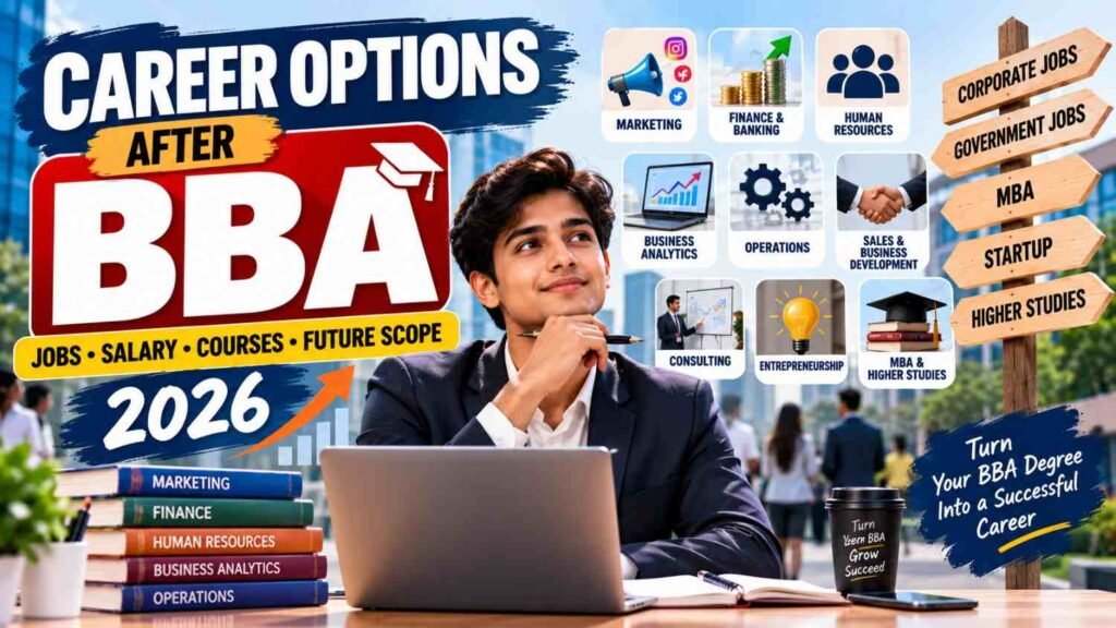 Career options after BBA in 2026 including jobs, salary, courses and future scope