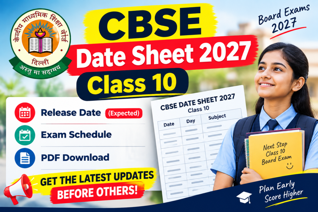 BSE Date Sheet 2027 Class 10 – Release Date and Exam Schedule